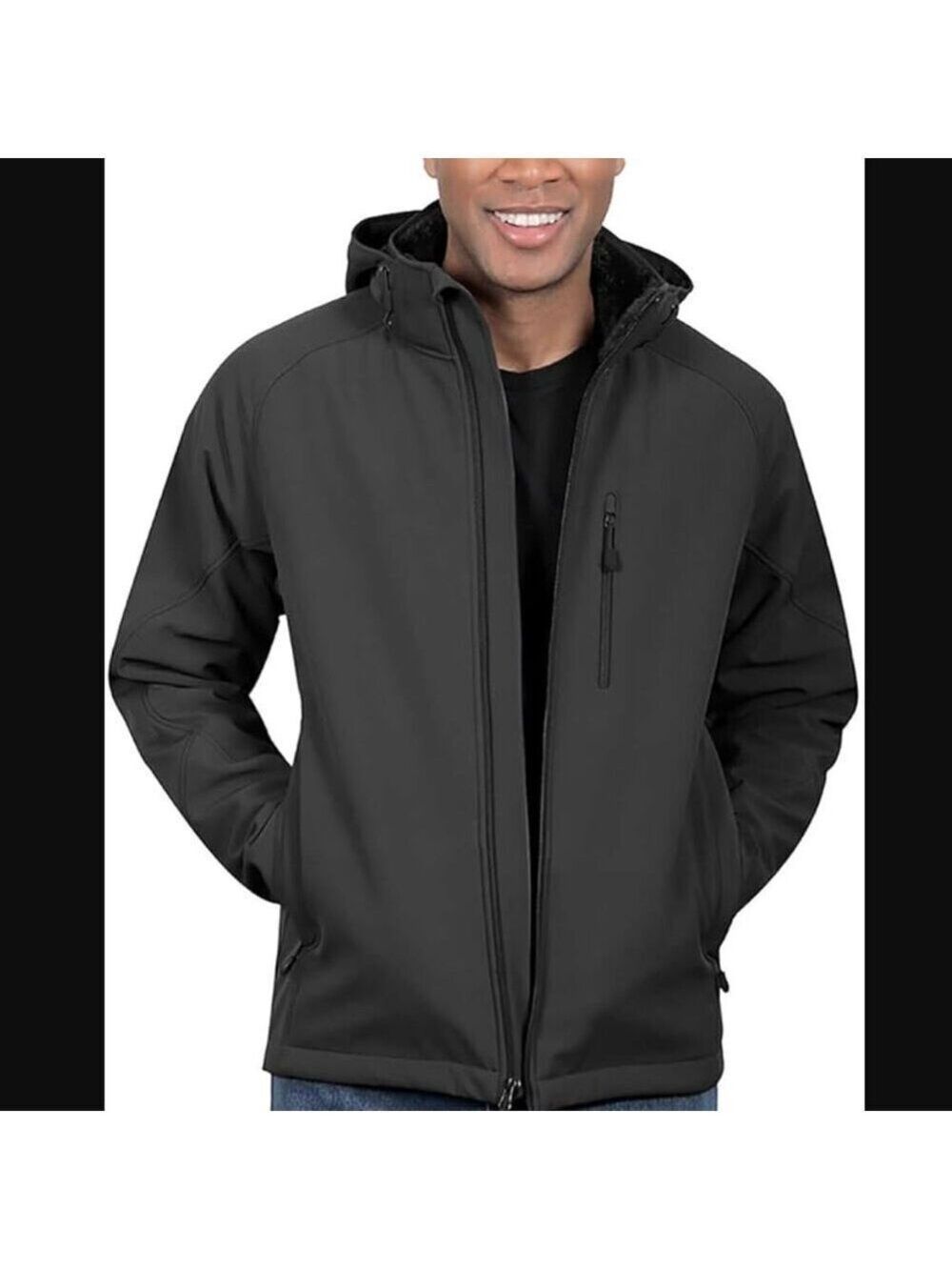 Kirkland Signature Grey Fleece Lined Softshell Jacket Large